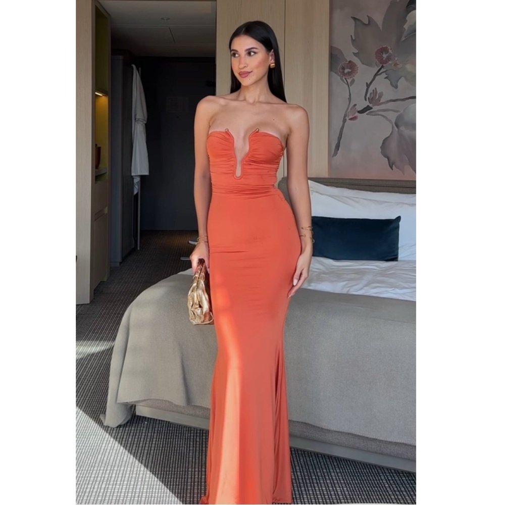 Oh Polly Orange Slinky Dress